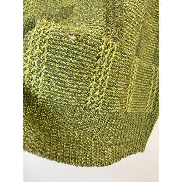 Vintage Towncraft Plus Shetland Wool Green V-Neck Sweater size Medium Knit - Picture 6 of 13